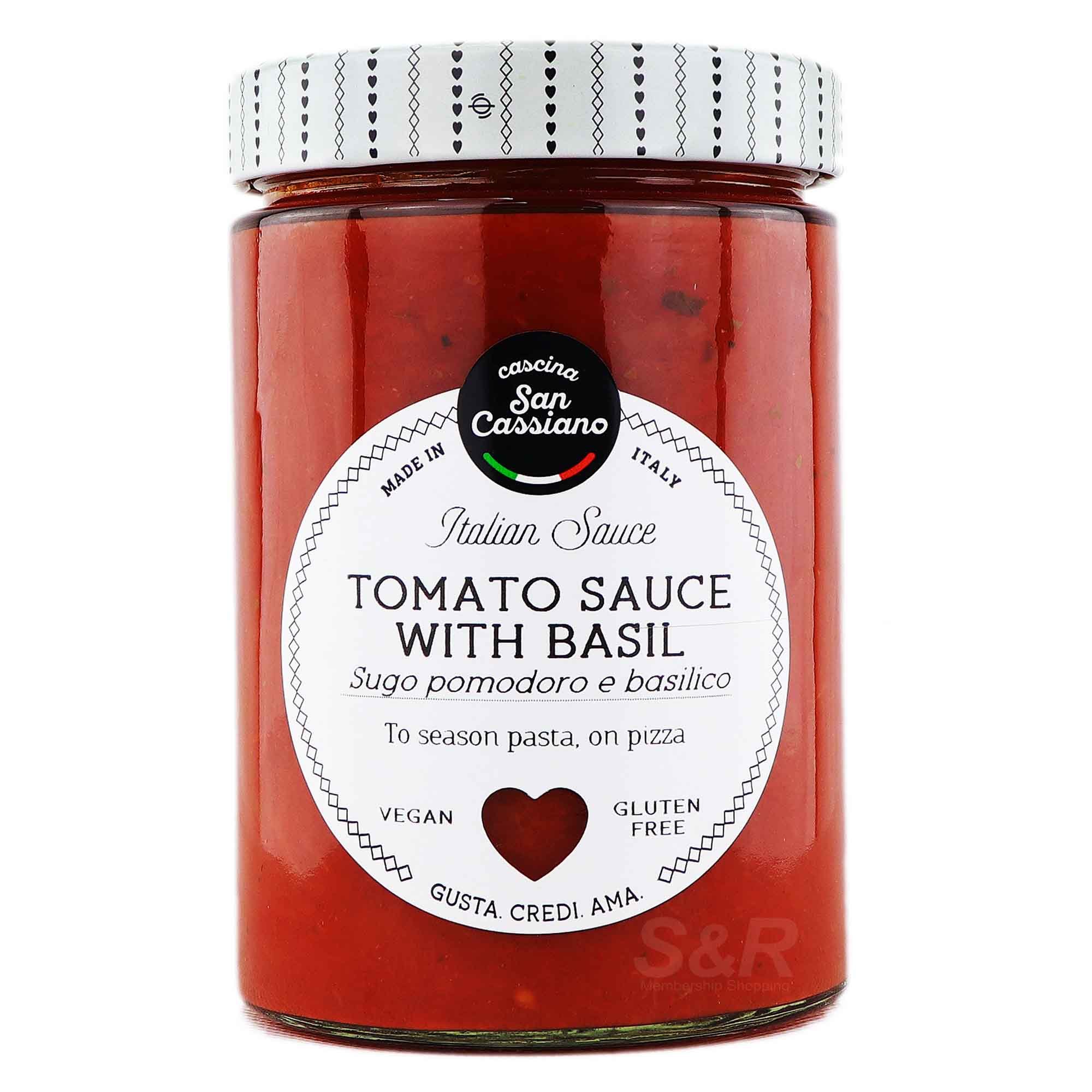 Cascina San Cassiano Italian Tomato Sauce with Basil 540g Cascina San Cassiano Italian Tomato Sauce with Basil 540g
